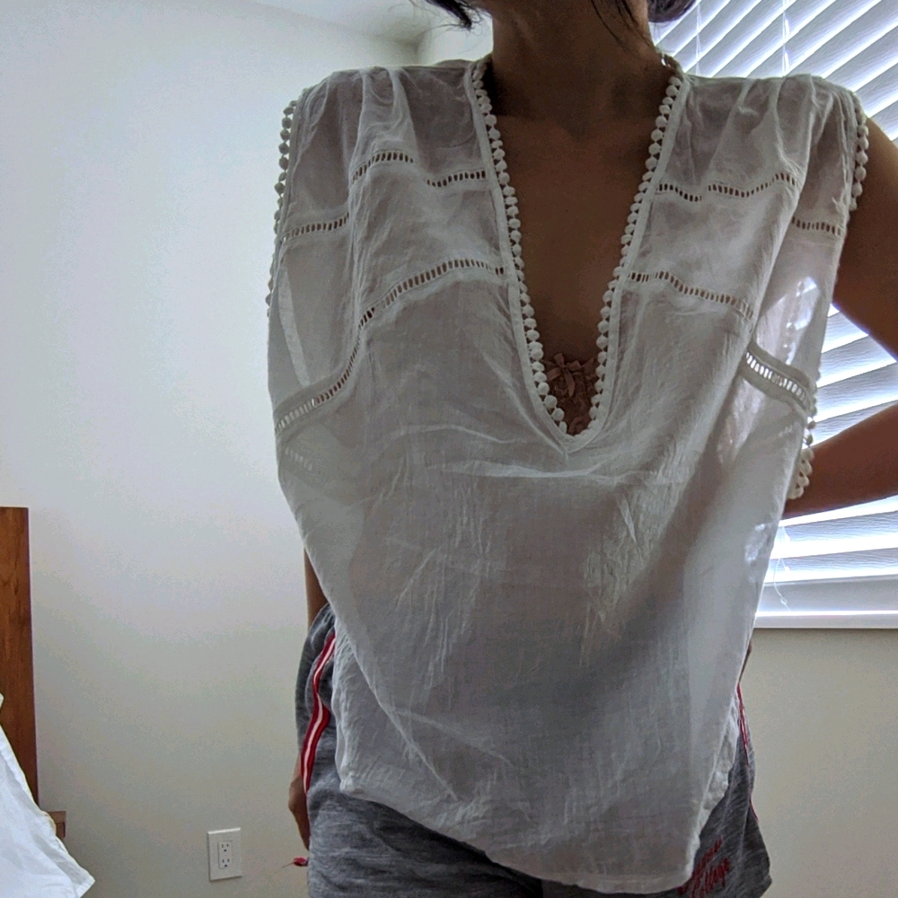 Ale by Alessandra - White, short sleeve top. Sz.Sm